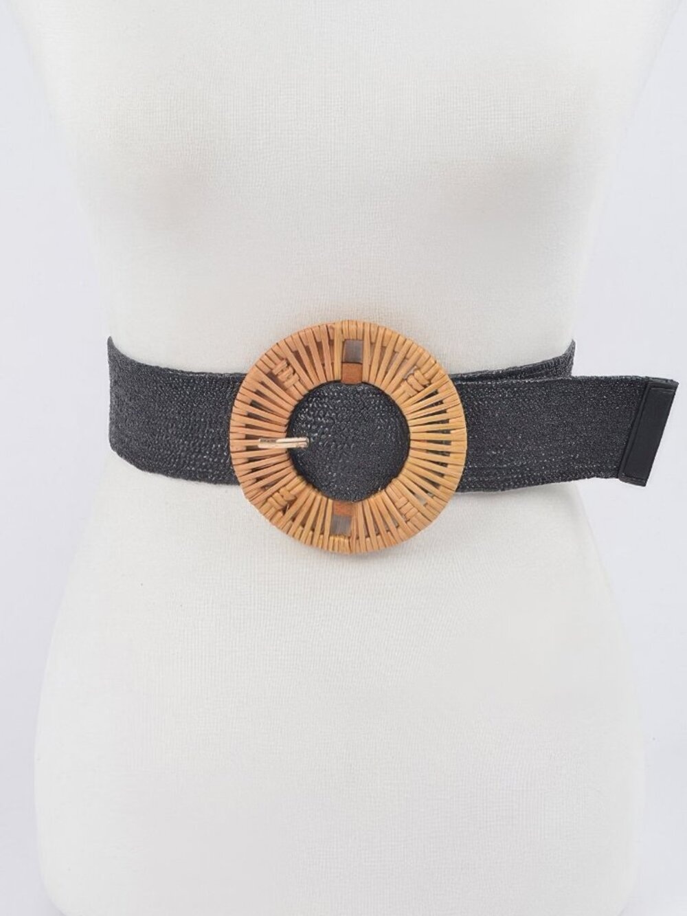 Handmade Bamboo Buckle Plus Size Stretch Belt